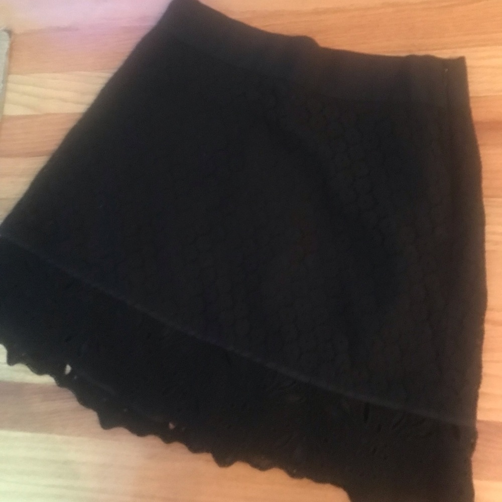 Ann Taylor Loft Black Eyelet Lined Skirt